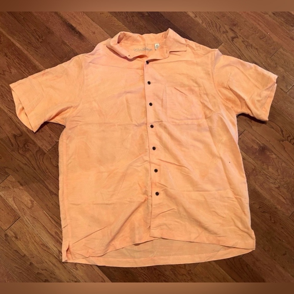 Caribbean Men's Peach Button Down Shirt